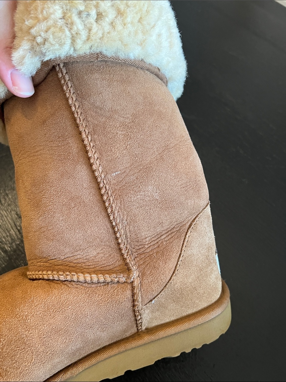 Ugg Classic Tall Shearling-Lined Suede Boots - Chestnut sz 9 - Picture 14 of 14